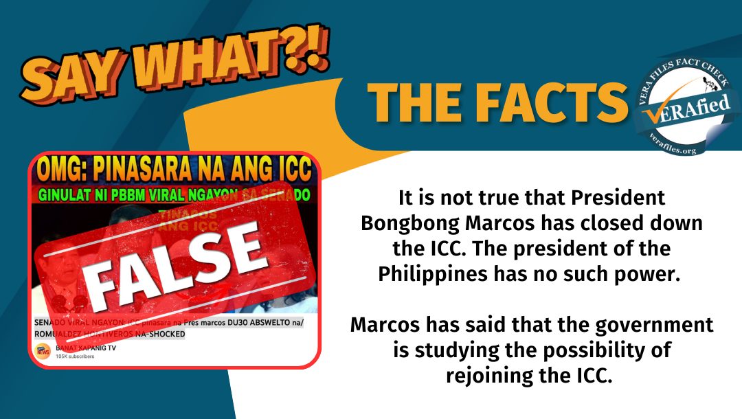 VERA FILES FACT CHECK: Marcos did NOT shut down ICC