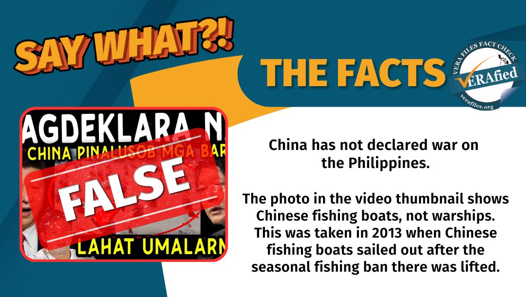 VERA FILES FACT CHECK: China did NOT declare war vs Philippines