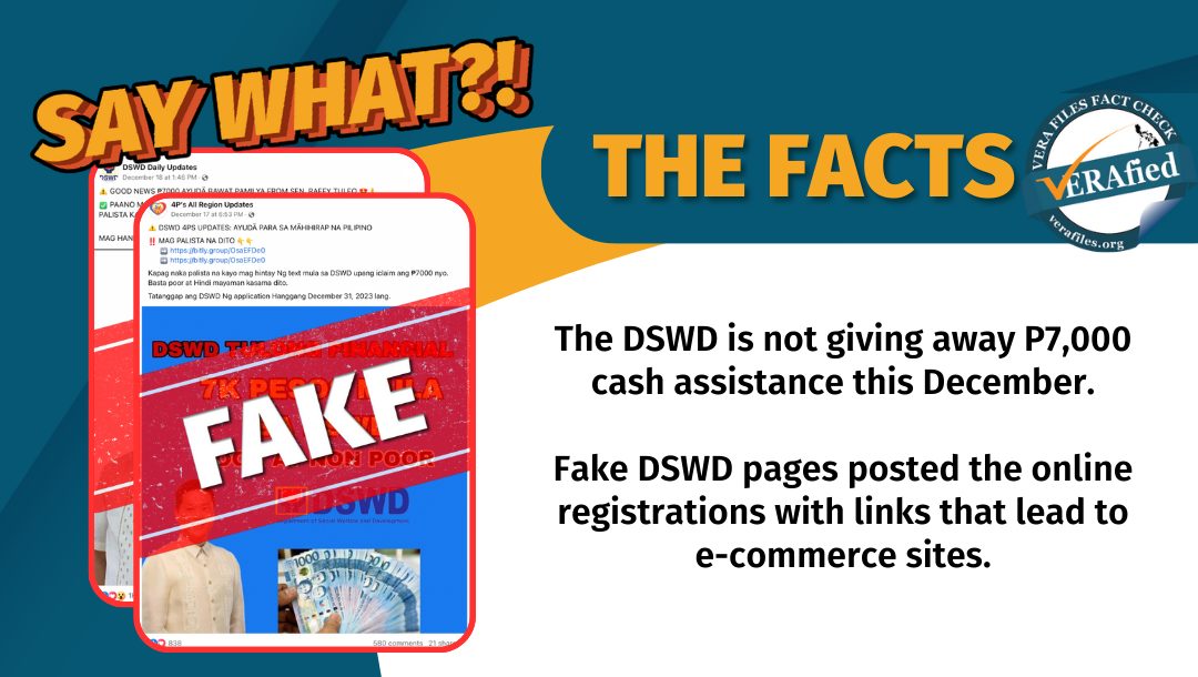 VERA FILES FACT CHECK: Online signups for 7k ‘DSWD’ cash assistance this December are FAKE