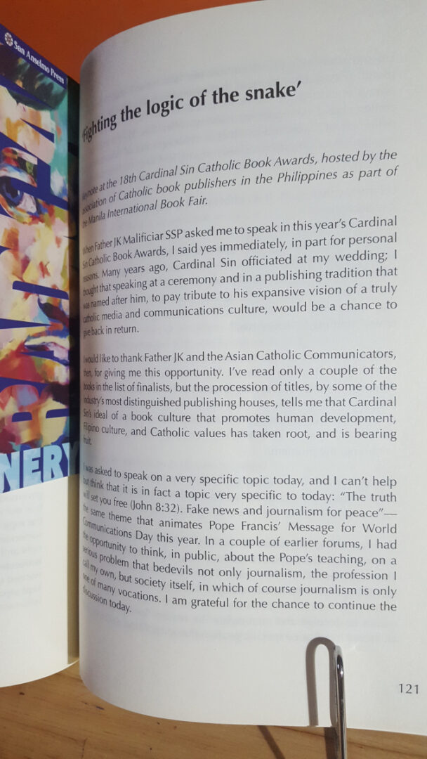 Nery's speech in connection with a serious problem in the Philippines -- fake news -- is food for thought.