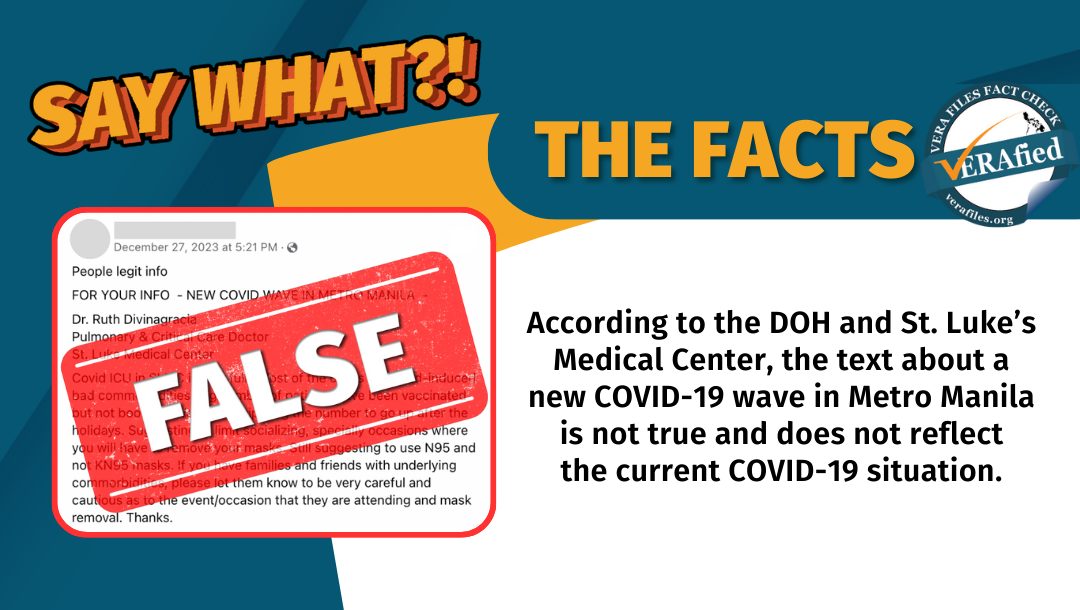 VERA FILES FACT CHECK: NO ‘new COVID-19 wave’ in Metro Manila