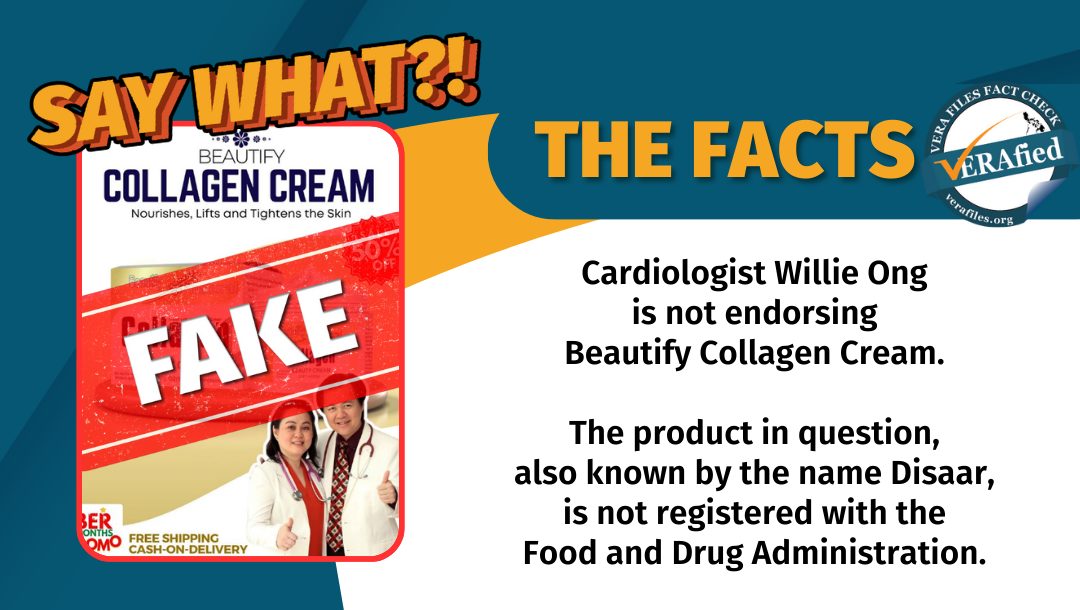 VERA FILES FACT CHECK: Willie Ong NOT promoting collagen cream