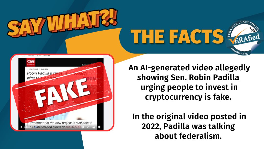 VERA FILES FACT CHECK: HINDI nag-endorso ng cryptocurrency si Sen. Padilla