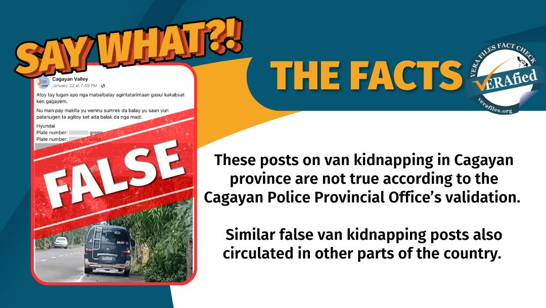 VERA FILES FACT CHECK: Posts on ‘van kidnapping’ incident in Cagayan province NOT TRUE