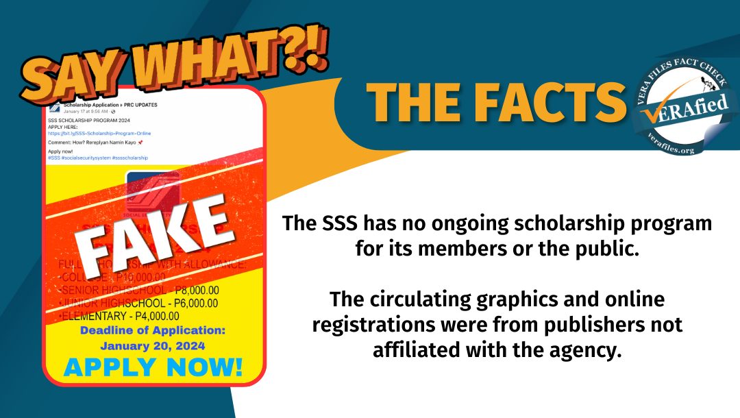 VERA FILES FACT CHECK: Circulating ‘SSS scholarship’ online applications are FAKE