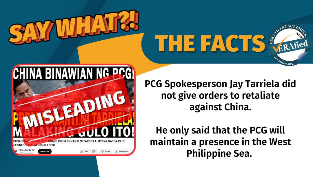 VERA FILES FACT CHECK: Tarriela did NOT retaliate vs China