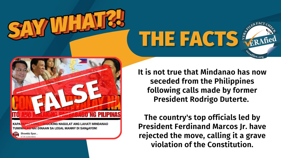 VERA FILES FACT CHECK: Mindanao has NOT seceded from PH