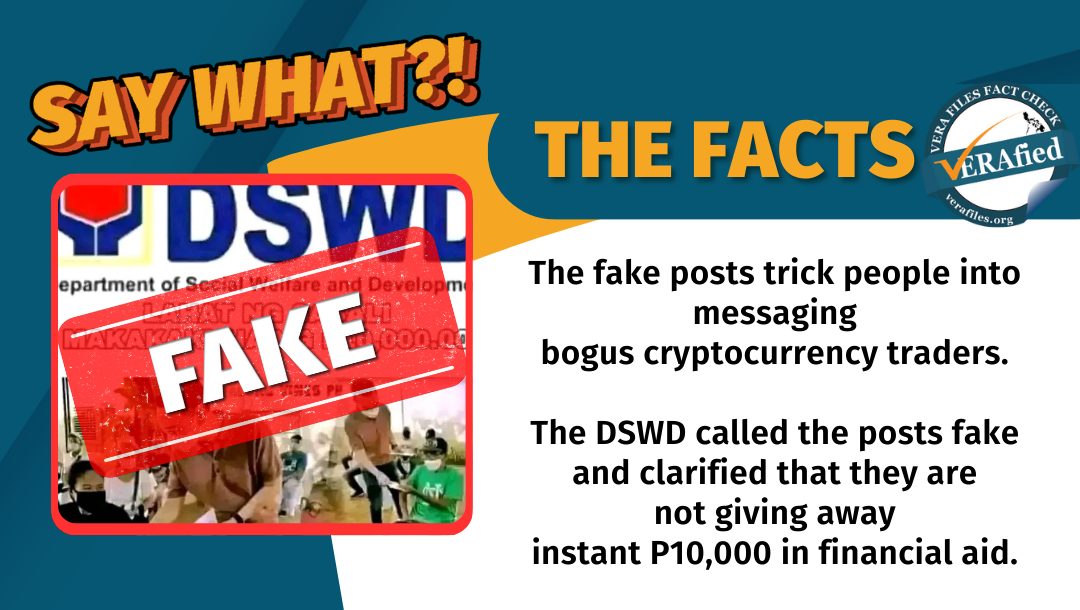 VERA FILES FACT CHECK: BOGUS 10k from DSWD bait for cryptocurrency scam