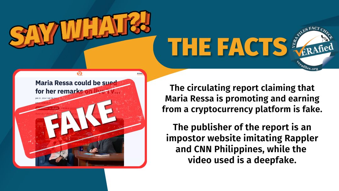 VERA FILES FACT CHECK: Maria Ressa NOT endorsing ‘bitcoin platform’