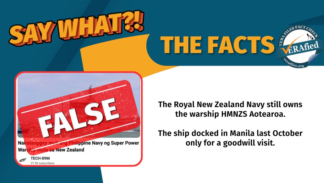 VERA FILES FACT CHECK: New Zealand DID NOT gift Philippine Navy a warship 