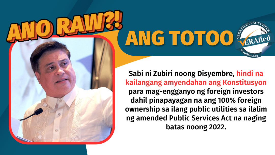 VERA FILES FACT CHECK: Zubiri kumambiyo sa pag-prioritize ng Cha-cha sa Senado