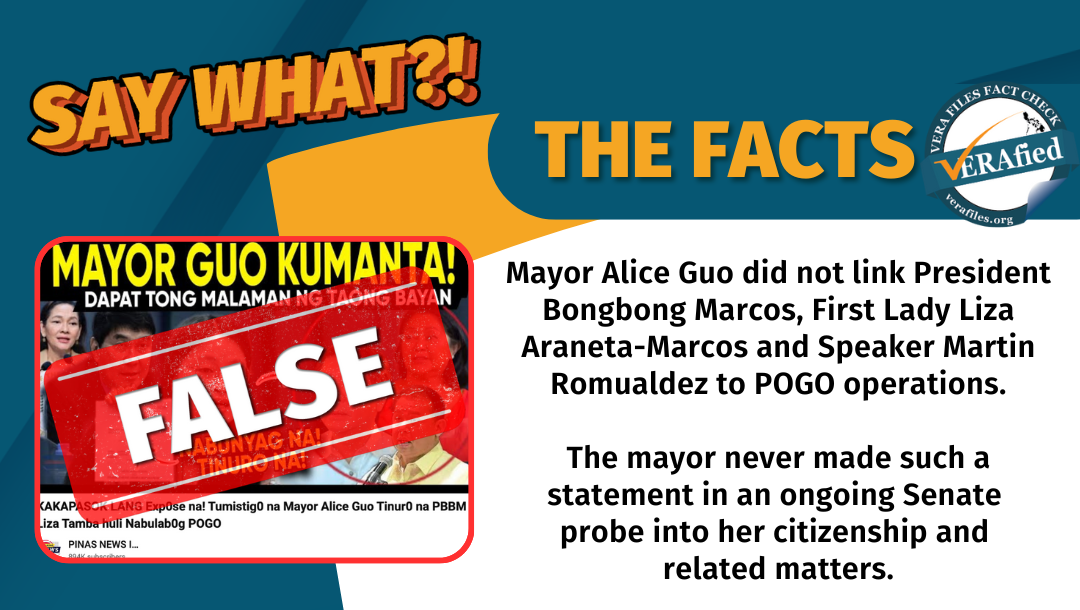 FACT CHECK: Alice Guo DID NOT expose Marcos ties to POGO